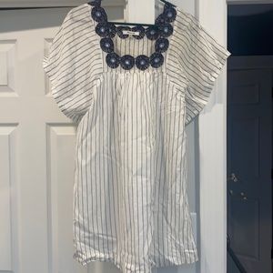 Embroidered madewell short sleeve dress